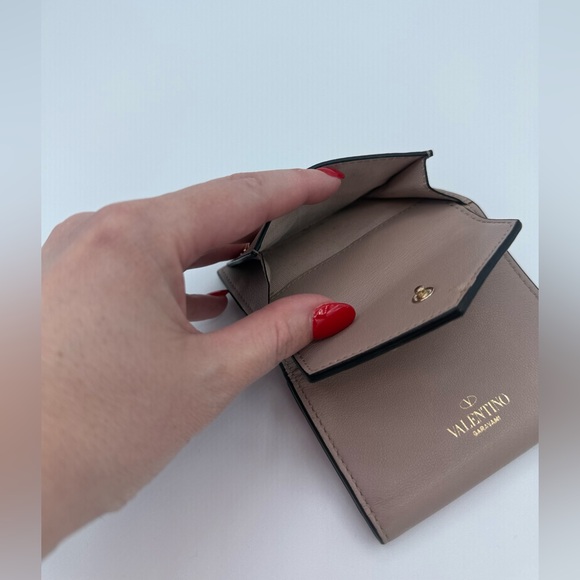 Valentino Taupe Wallet with Gold Studs - Picture 5 of 10